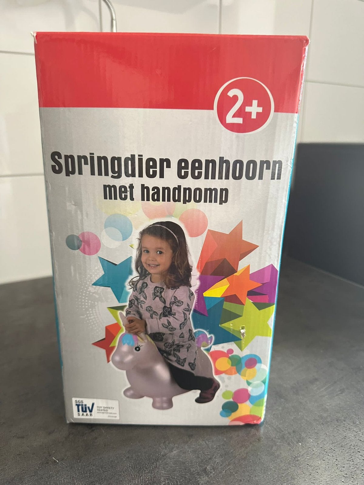 Springdier/skippybal eenhoorn met pomp nieuw in doos, Ophalen of Verzenden, Nieuw