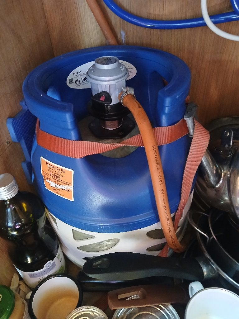 Gasfles 6kg Noors systeem met ontspanner, Ophalen of Verzenden, Nieuw