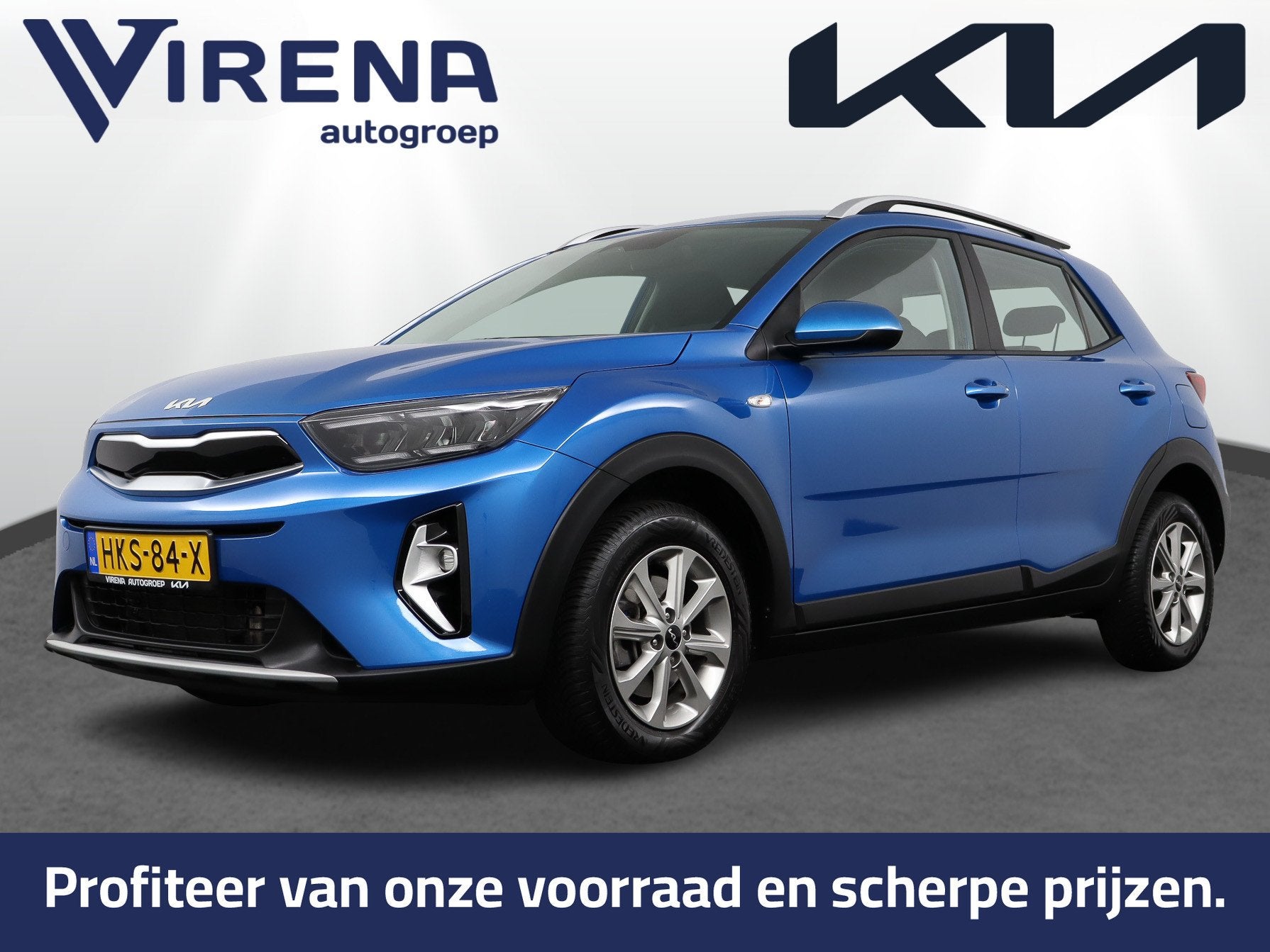 Kia Stonic 1.0 T-GDi MHEV DynamicLine Navigatie - Achteruitr, Auto's, Voorwielaandrijving, Blauw, Origineel Nederlands, Handgeschakeld