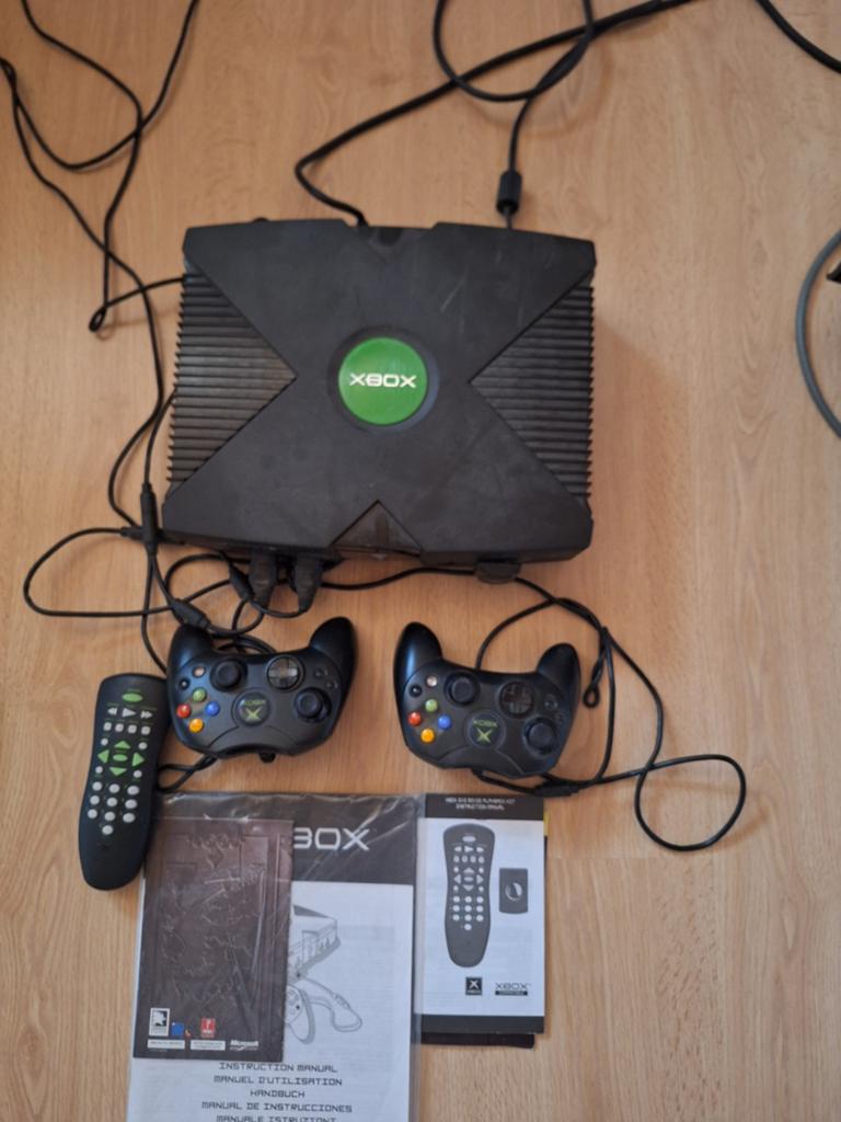 XBOX, Spelcomputers en Games, Spelcomputers | Xbox Original, Ophalen, Gebruikt, Met 2 controllers