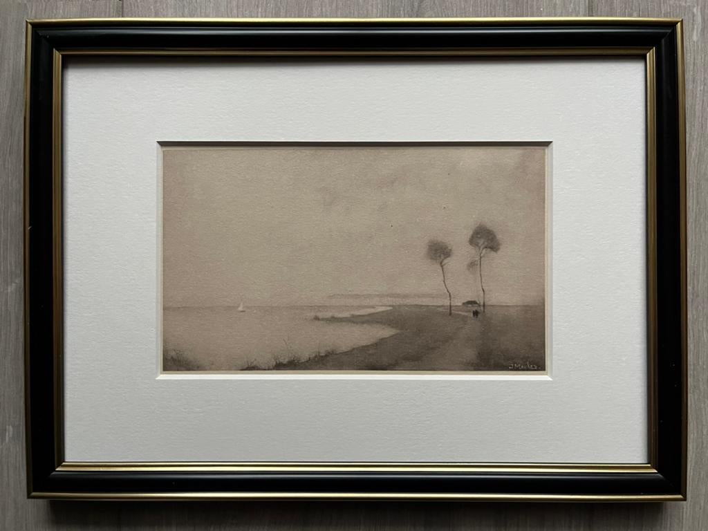 Jan Mankes 1889-1920 / Heliogravure Waterlandschap 1923, Ophalen of Verzenden