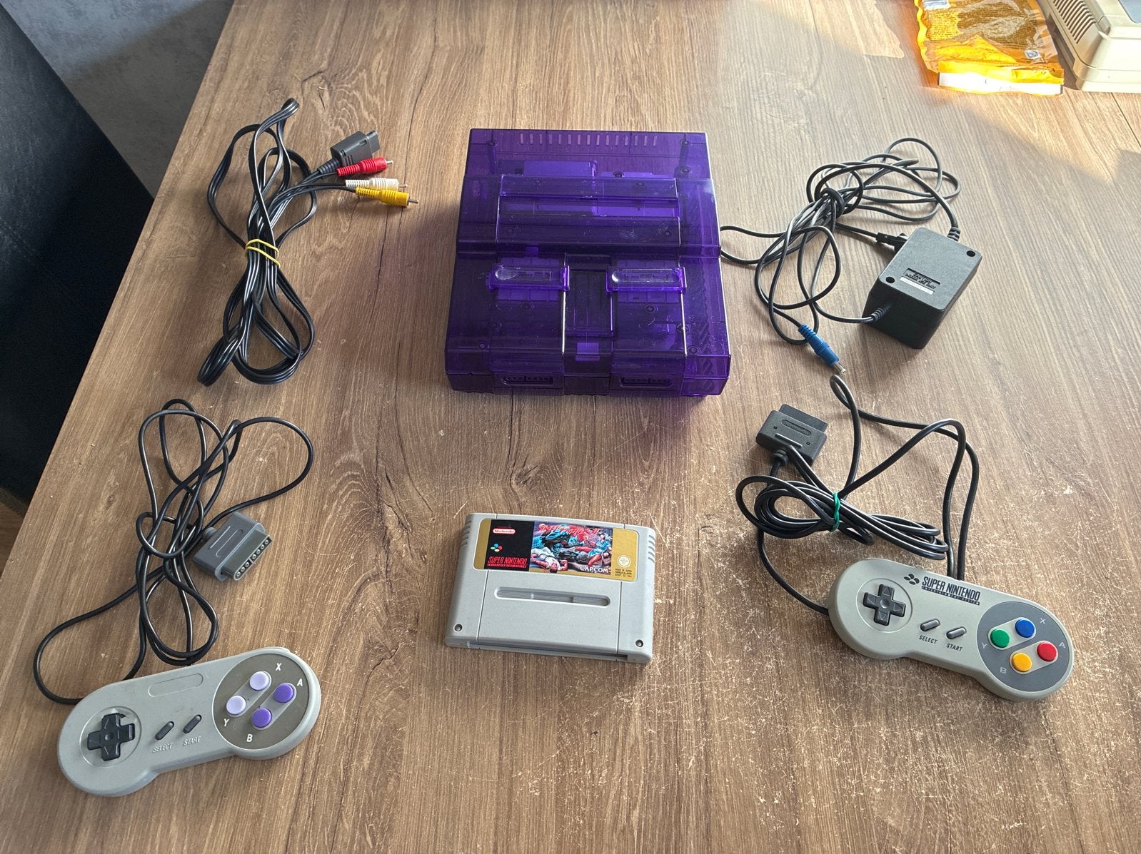 Snes met Street Fighter 2, Spelcomputers en Games, Spelcomputers | Nintendo Super NES, Gebruikt, Met 2 controllers, Met games