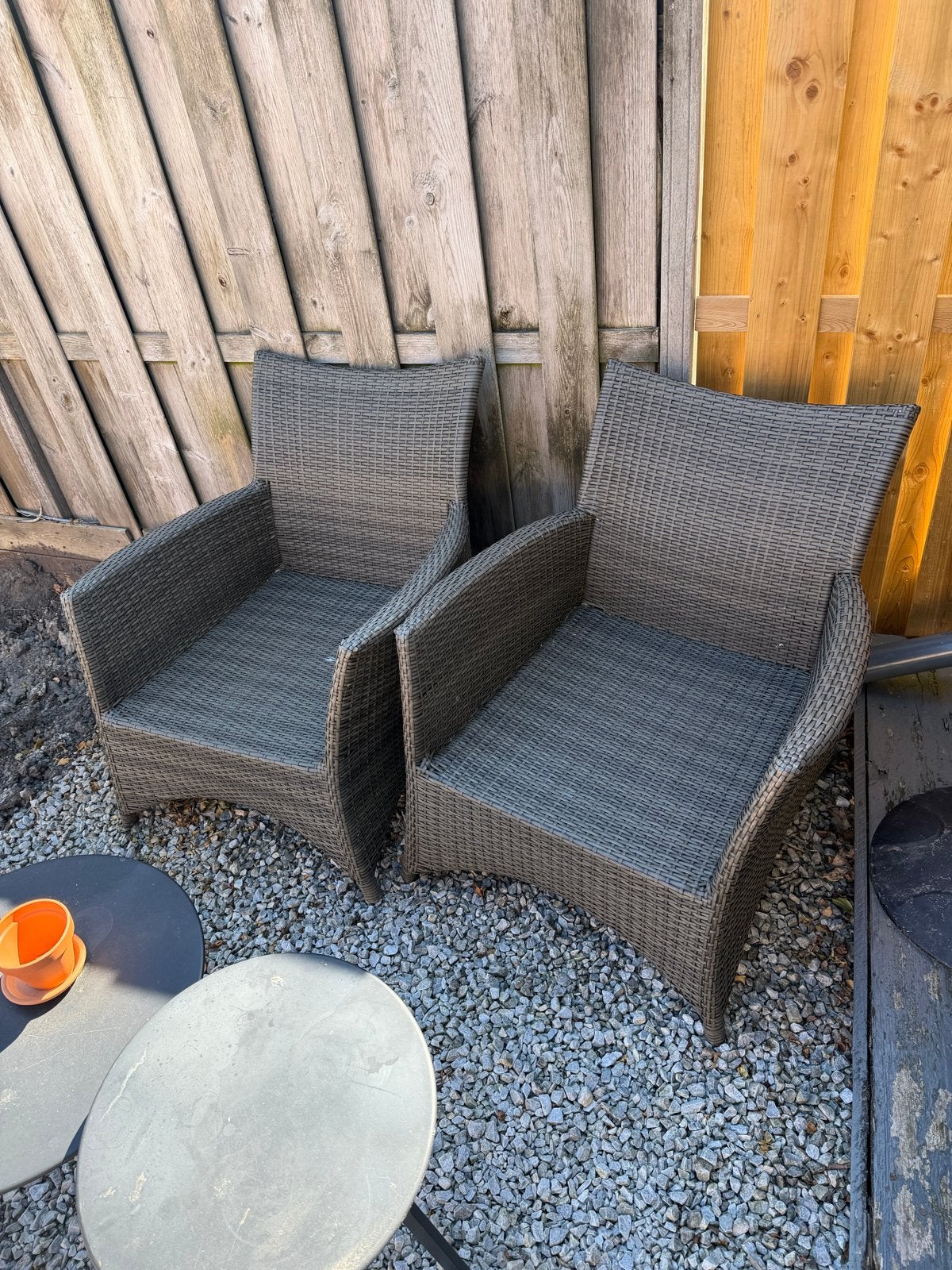 2 comfortabele tuinstoelen van wicker, Ophalen, Gebruikt, Wicker