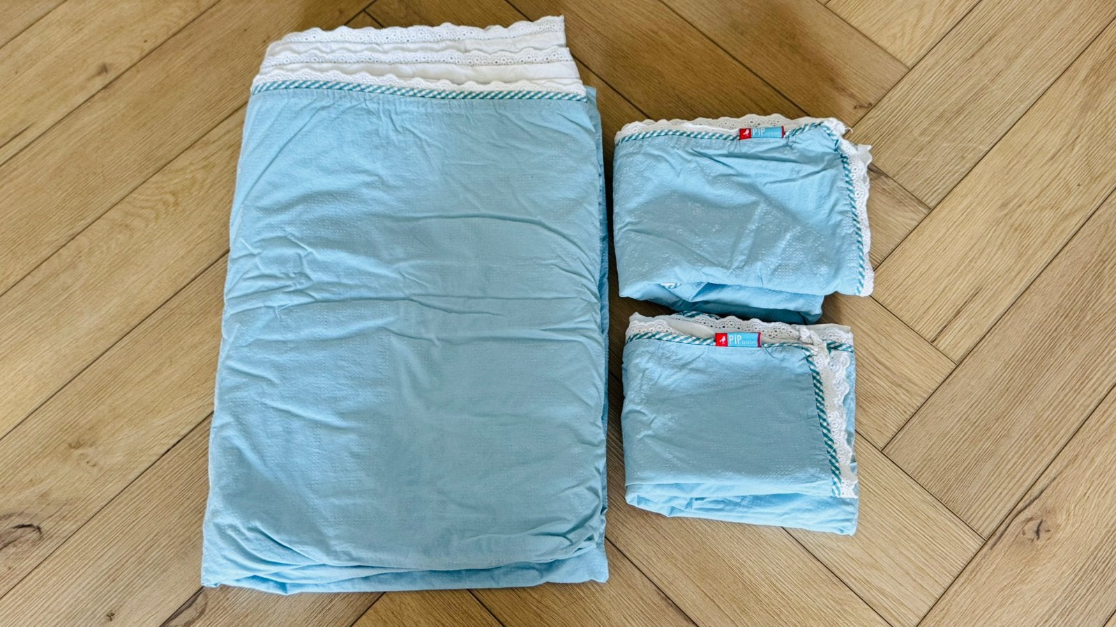 Pip studio 2 persoons dekbed 180x220 overtrek blauw met wit, Pip Studio, Blauw, Dekbedovertrek, Katoen