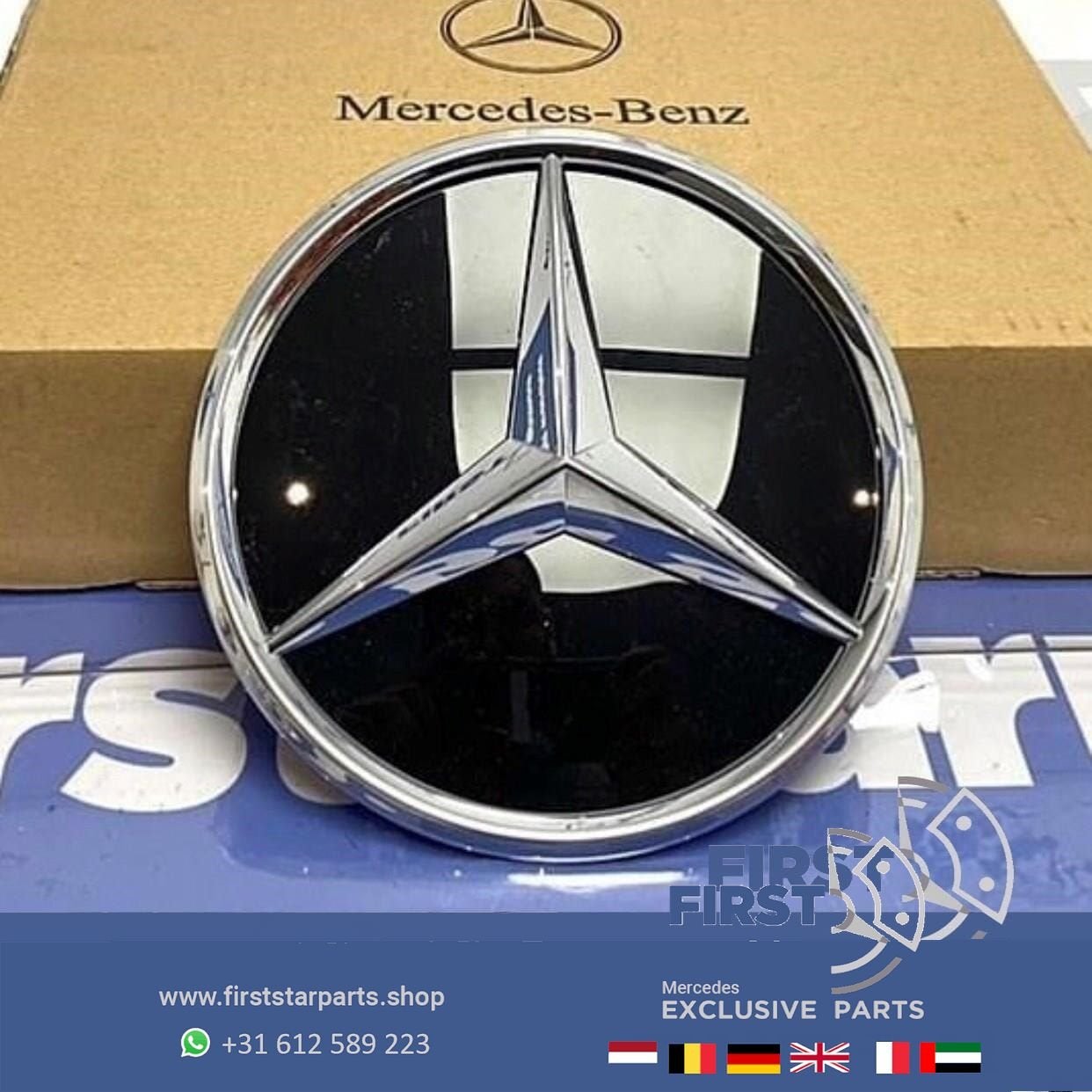 Mercedes AMG STER LOGO GLANS CHROOM W176 W177 W205 W117 W118, Gebruikt, -, Ophalen of Verzenden, -