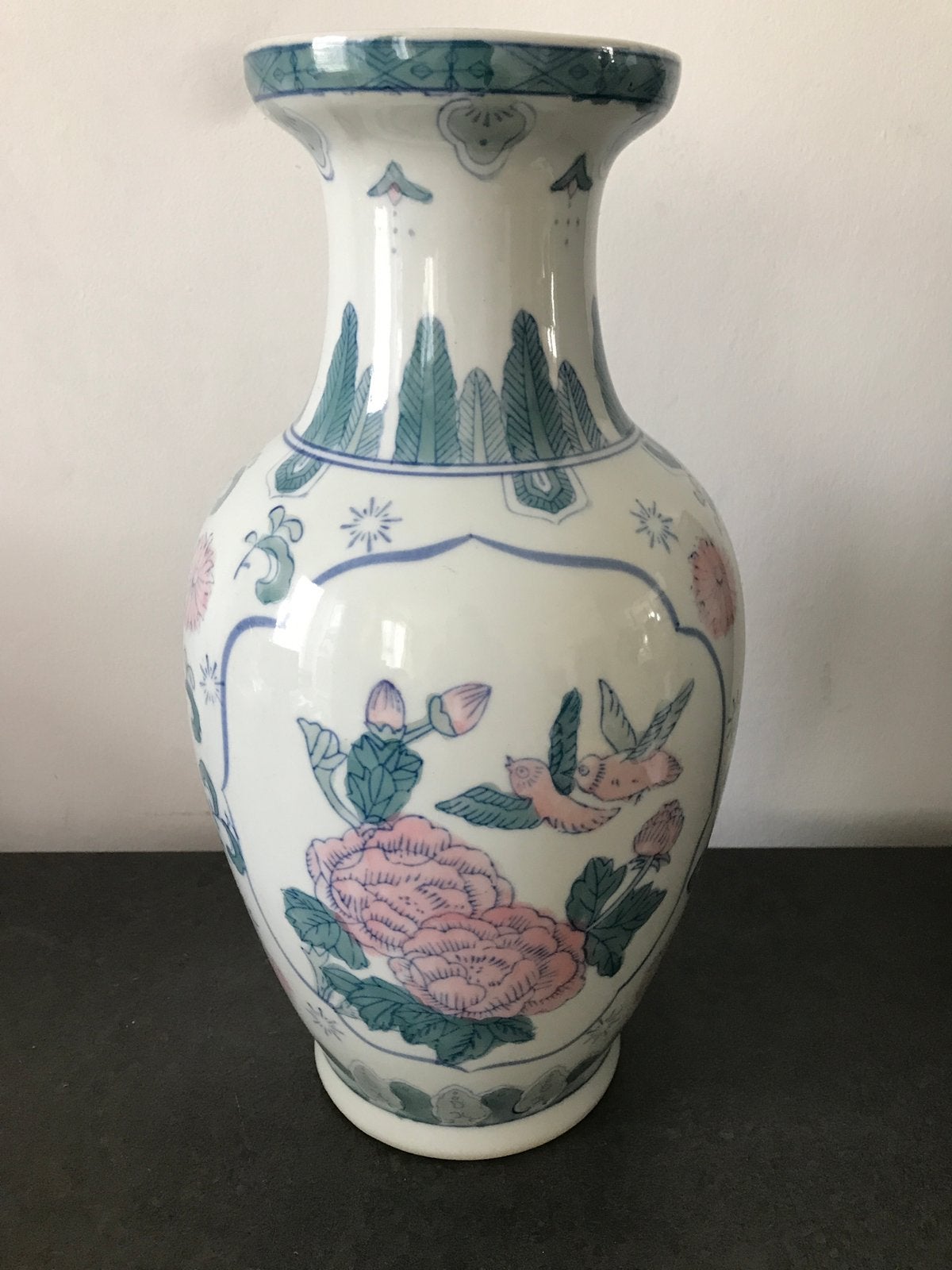 Antieke Chinese Vaas met Bloemen en Vogels, Antiek en Kunst, Ophalen