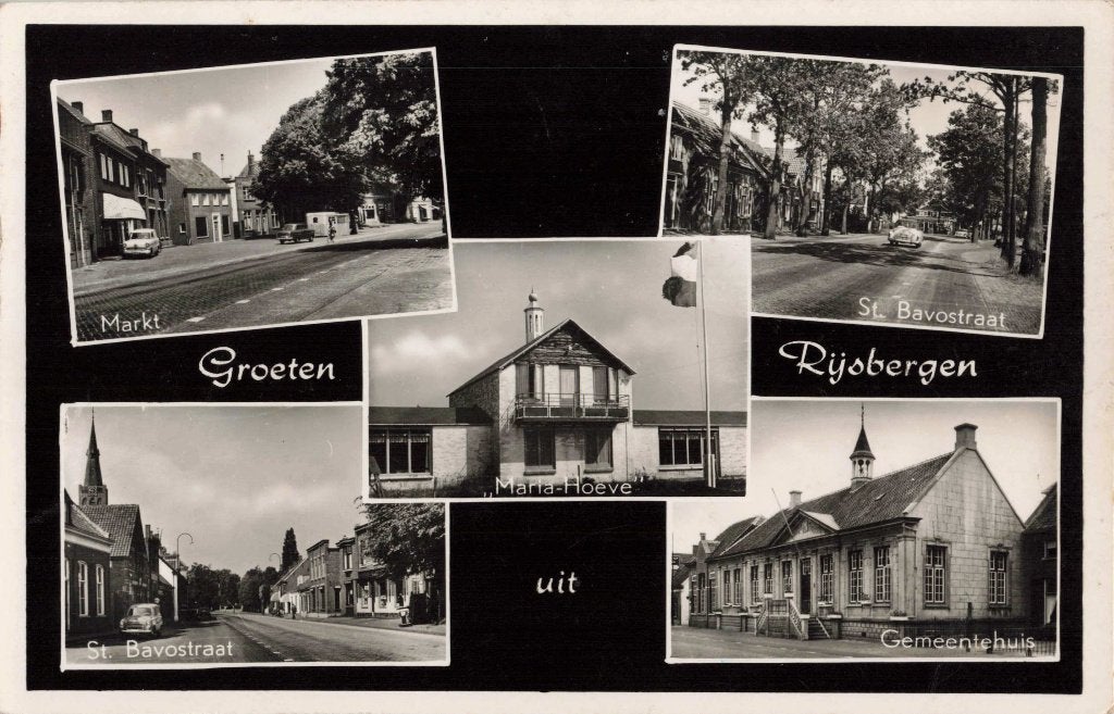 Rijsbergen Markt Gemeentehuis Sint Bavostraat M8361, Verzamelen, Ophalen, 1960 tot 1980, Gelopen, Noord-Brabant