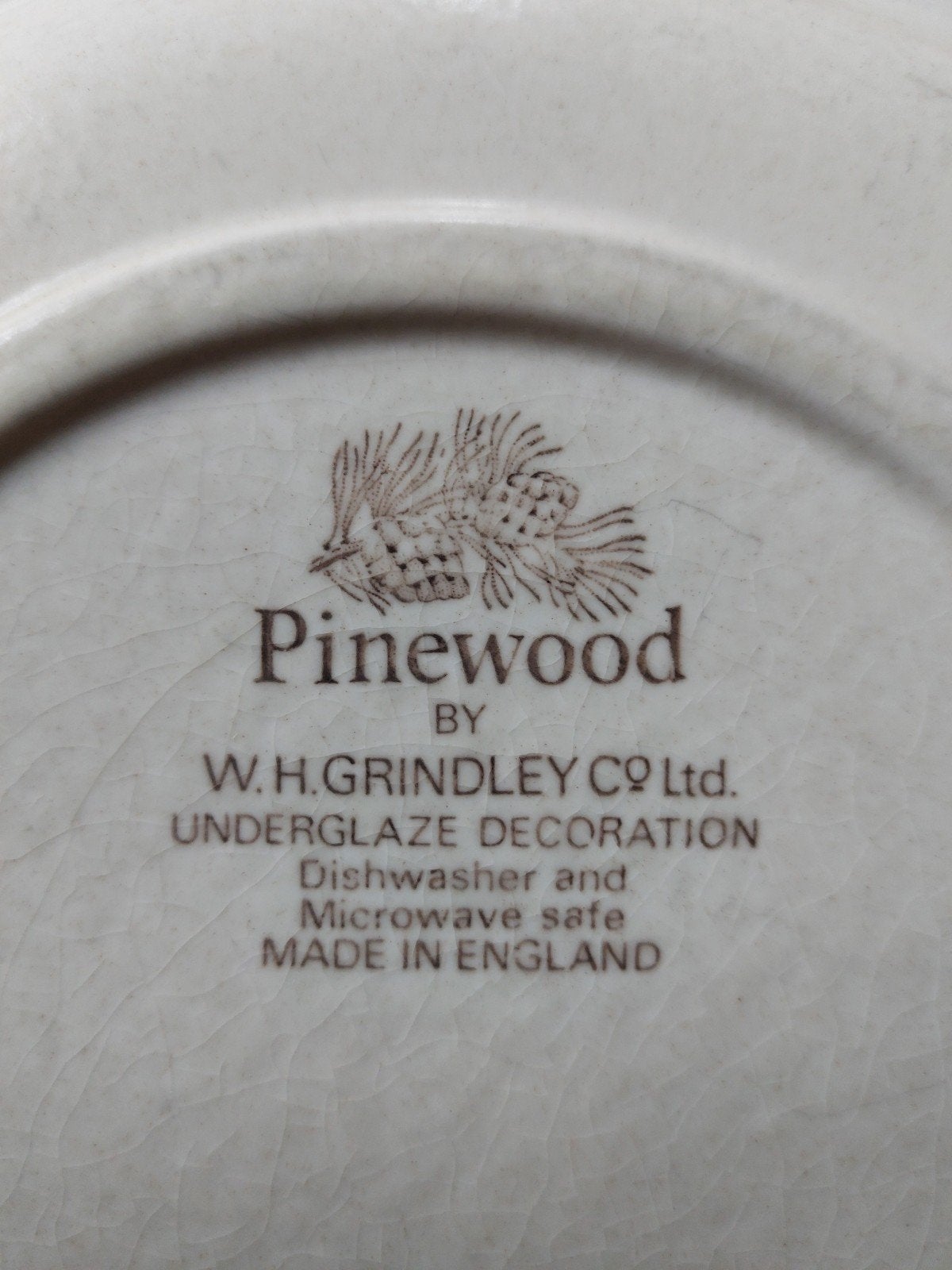 Vintage Pinewood serviesdelen van W.H. Grindley Co Ltd, Gebruikt, Overige merken, Keramiek, Vintage