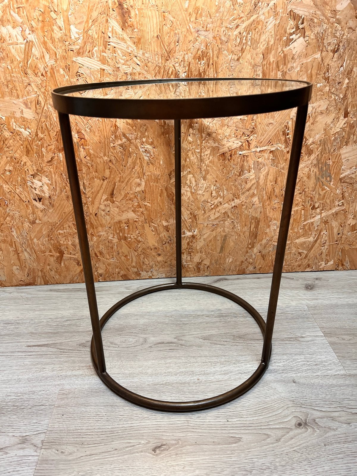 Glazen bijzettafel messing rond Sissy-Boy Homeland, Minder dan 55 cm, Gebruikt, Rond, Glas