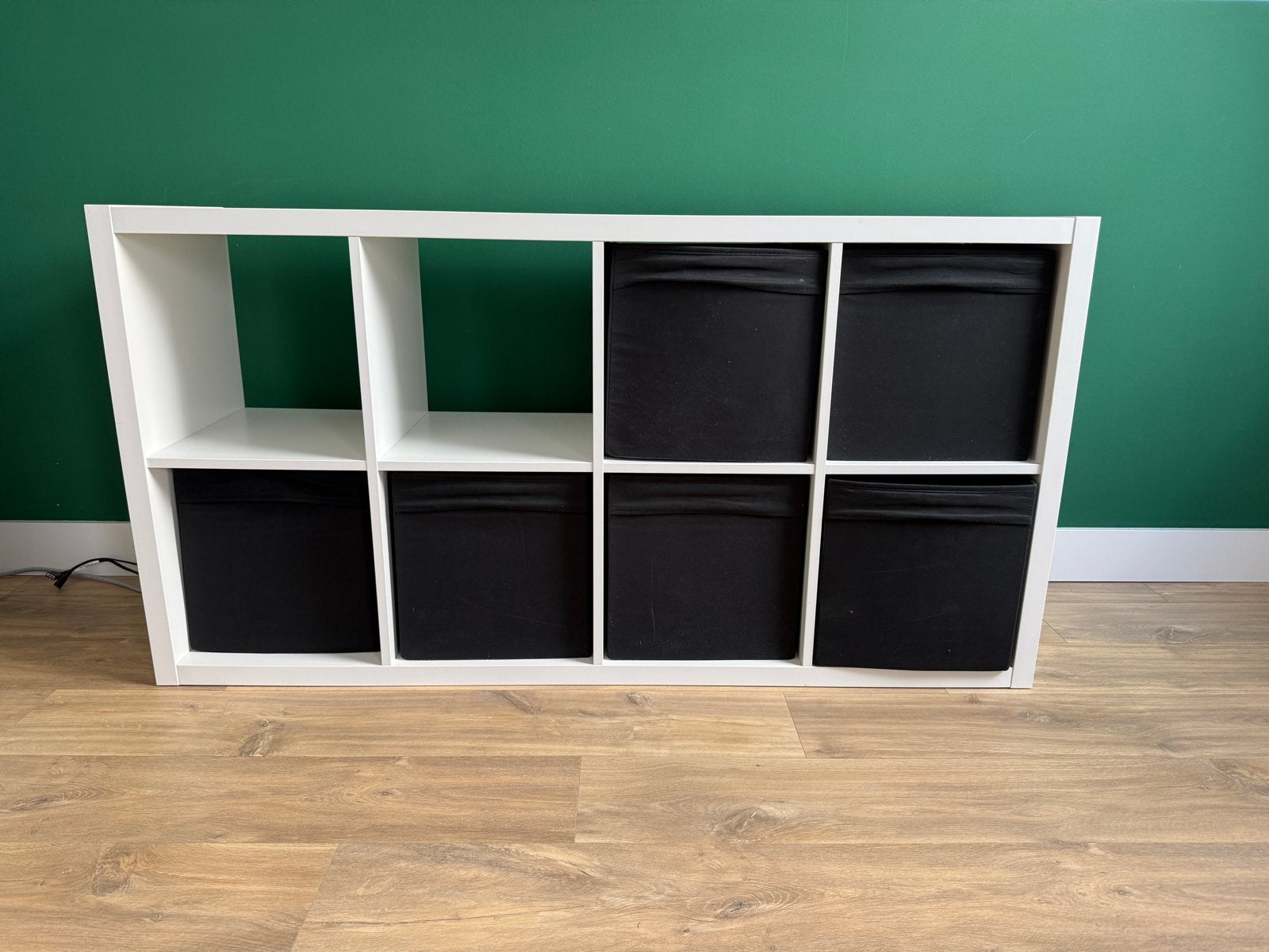Ikea Kallax kast met 6 zwarte bakken, Ophalen, Zo goed als nieuw