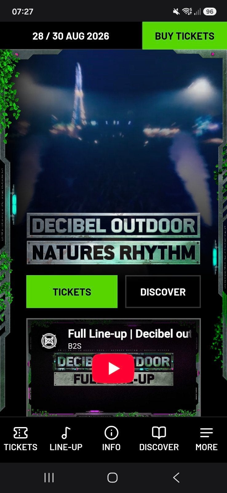 decibel outdoor ticket, Eén persoon