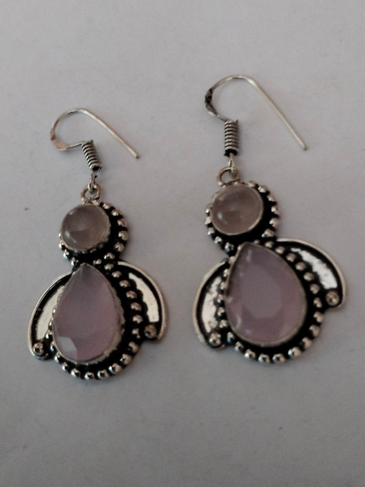 Zilveren oorbellen met roze quartz, Sieraden, Tassen en Uiterlijk, Oorbellen, Hangers, Verzenden, Nieuw, Roze