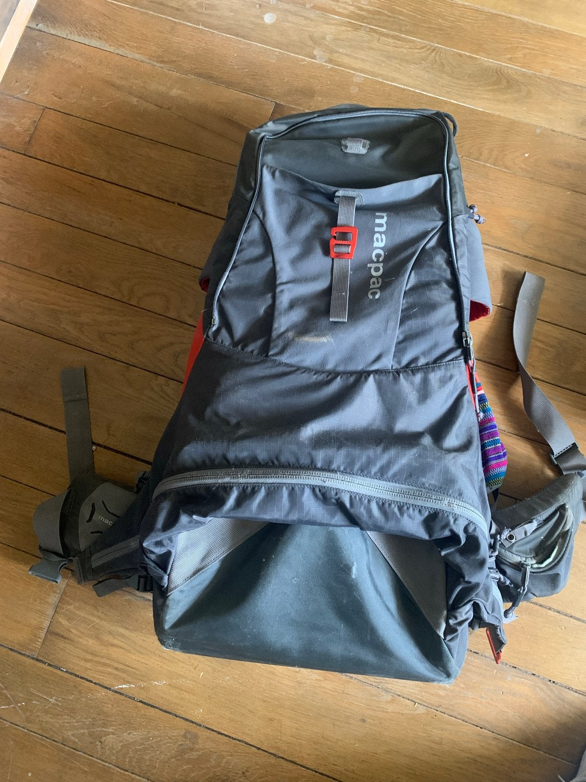 Macpac Vamoose backpack - rugdrager incl regenhoes en kap, Overige merken, Gebruikt, Ophalen of Verzenden, Rug