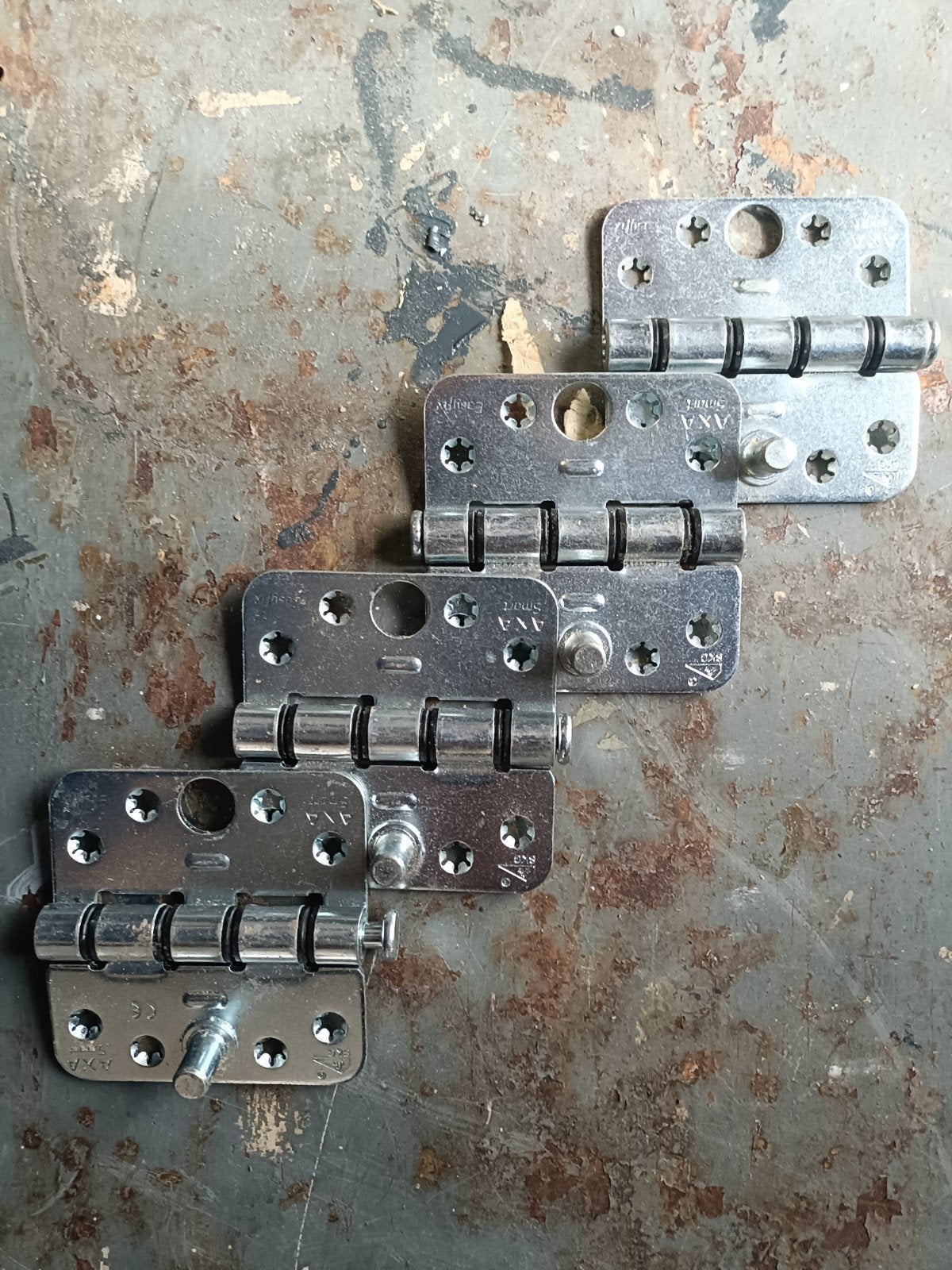 4x 4x AXA smart (easyfix) 89x89mm scharnieren met dievenklau, Ophalen, IJzer, Scharnier