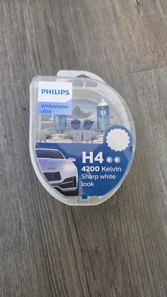 Philips WhiteVision Ultra H4 autolampen 4200K, Ophalen of Verzenden, Nieuw