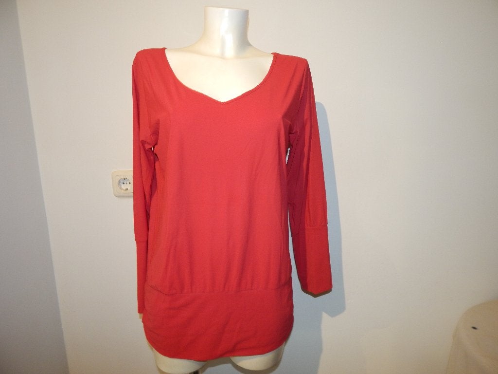 Studio Anneloes travel stof shirt cerise rood gesmockt L, Studio Anneloes, Maat 42/44 (L), Ophalen of Verzenden, Zo goed als nieuw
