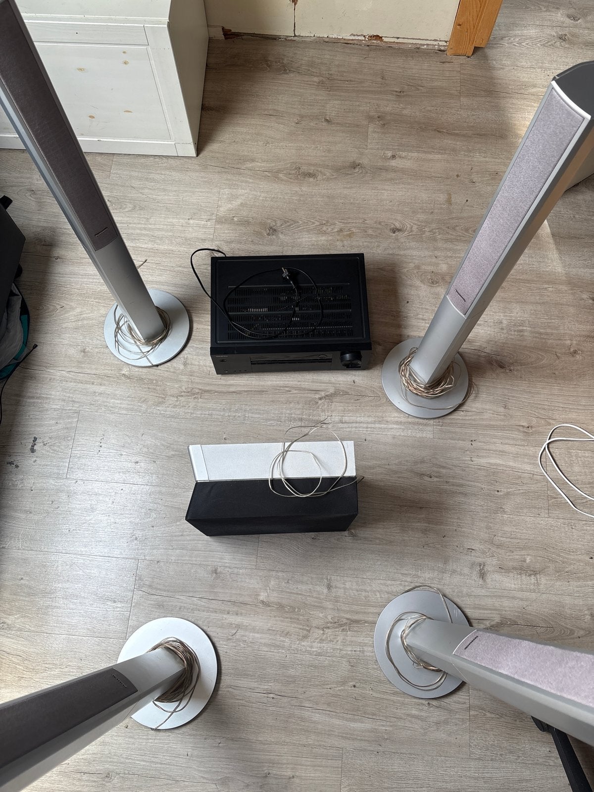 Onkyo TX-SR252 AV Receiver met Panasonic 5.1 speakerset, Gebruikt, 70 watt of meer, 5.1-systeem, Overige spelers