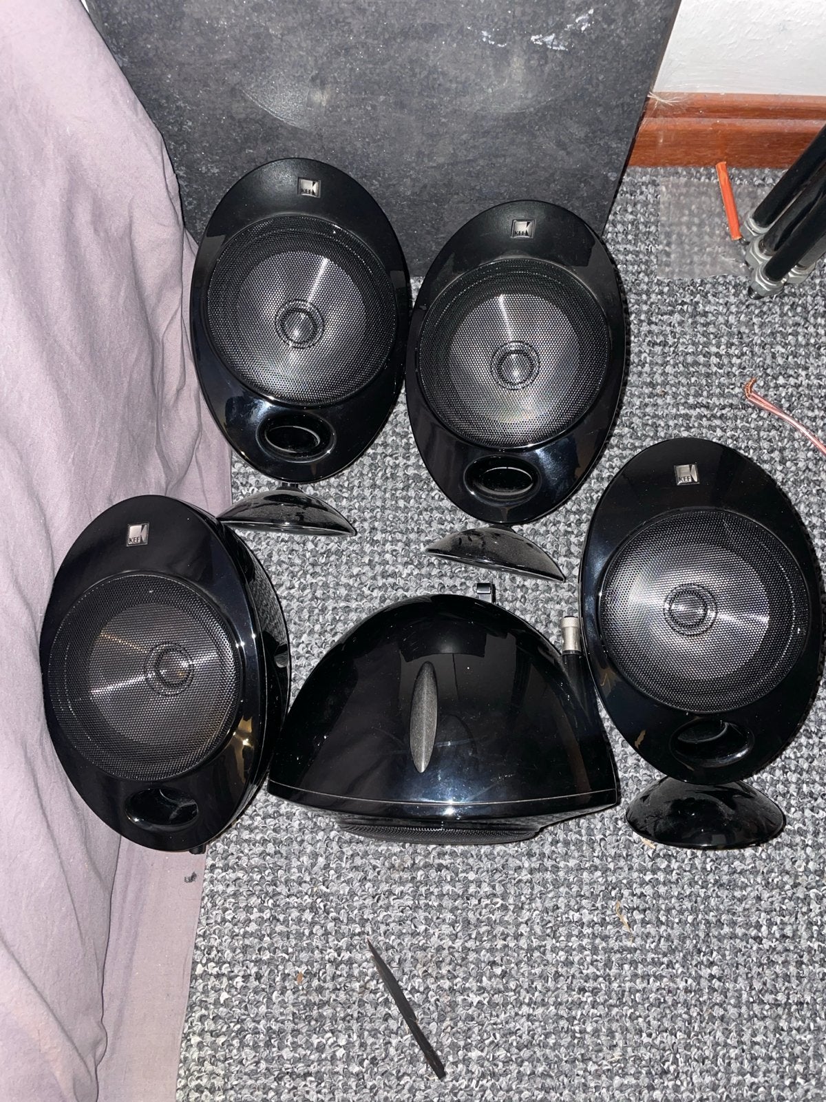 KEF KHT 2005.2 Home Cinema Speakerset - Zwart, Gebruikt, Speakerset, Ophalen of Verzenden, Minder dan 60 watt