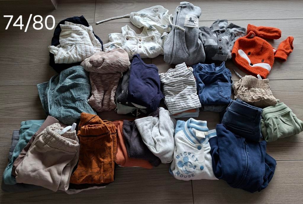 Grote kledingbundel jongenskleding maat 74/80, Kinderen en Baby's, Babykleding | Maat 86, Gebruikt, Setje, Jongetje, Diverse merken