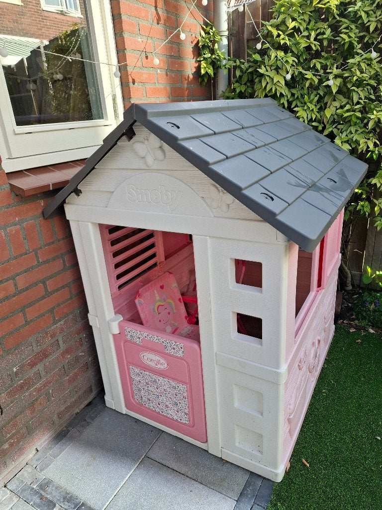Smoby Speelhuisje Roze/Wit - Zo goed als nieuw, Ophalen, Gebruikt, Kunststof