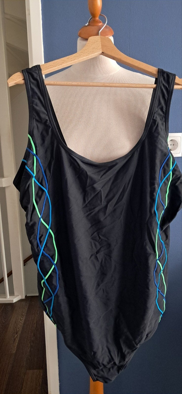 Ulla Popken badpak maat 60, Kleding | Dames, Grote Maten, Ophalen of Verzenden, Zo goed als nieuw, Zwart, Lingerie of Zwemkleding