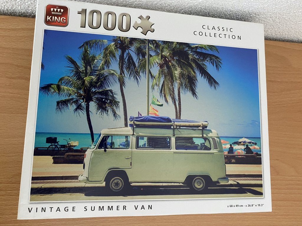 Puzzel King Classic collection" Vintage Summer Van", Ophalen, 500 t/m 1500 stukjes, Gebruikt, Legpuzzel