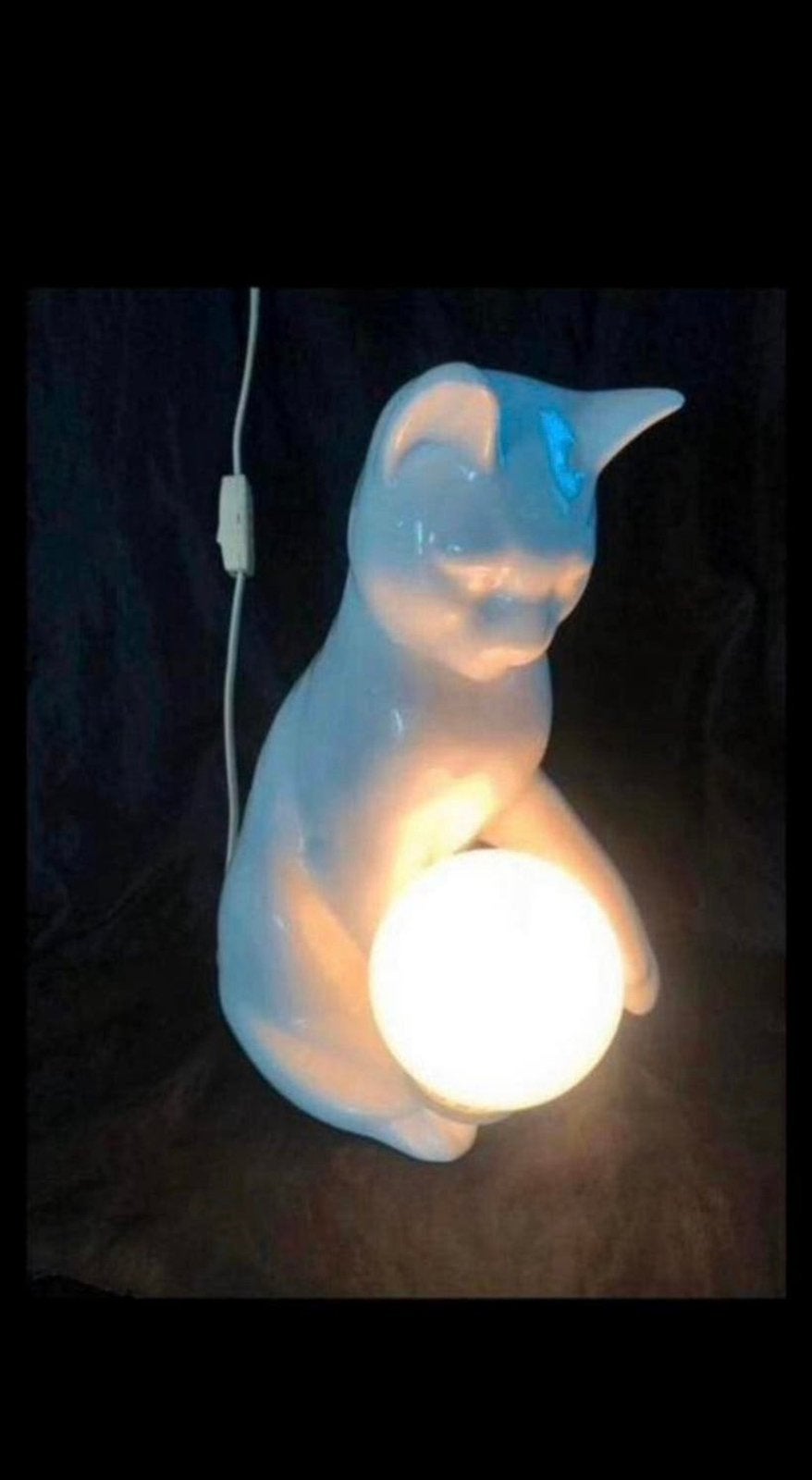 Vintage Mid Century poezen katten lamp kat poes, Ophalen