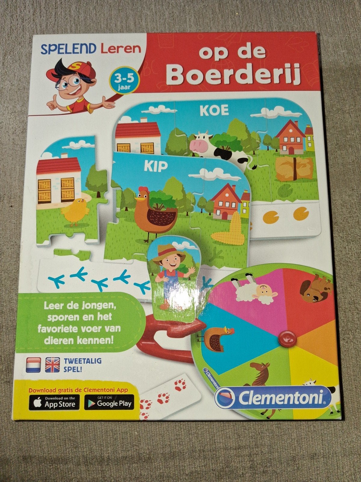 Clementoni Spelend Leren: Op de Boerderij (3-5 jaar), Ophalen of Verzenden, Nieuw, Puzzelen