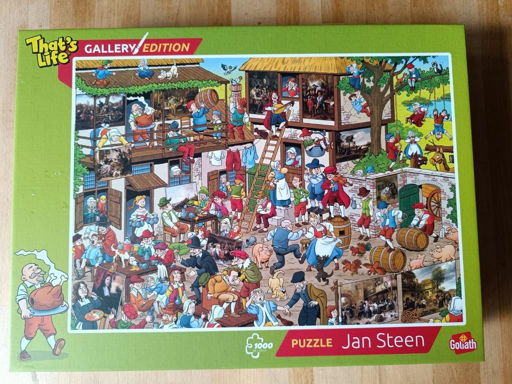 1000 Goliath puzzel That's life Gallery edition Jan Steen, Ophalen of Verzenden, 500 t/m 1500 stukjes, Zo goed als nieuw, Legpuzzel