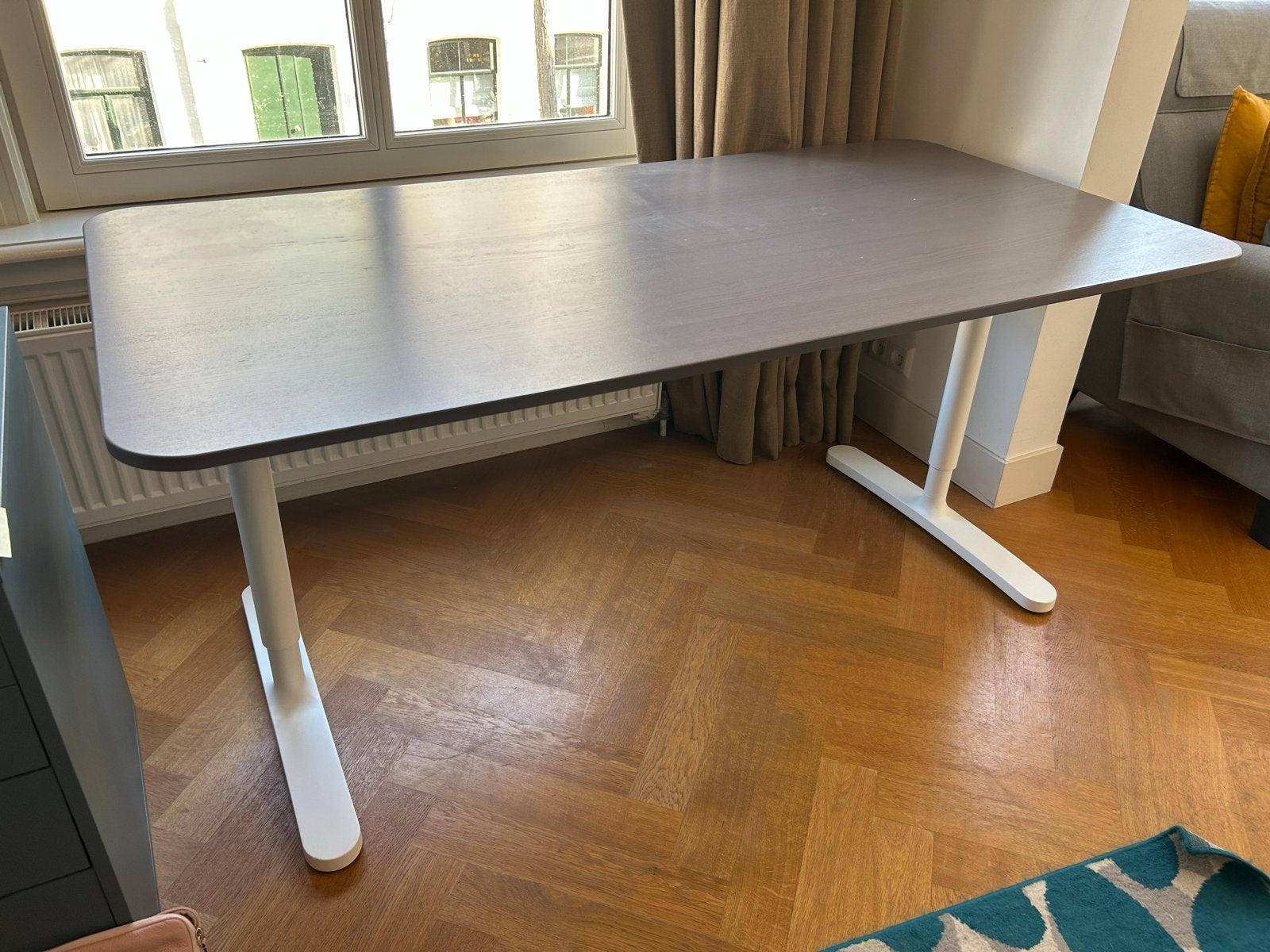 IKEA Bekant bureau 160x80, Huis en Inrichting, Bureaus, Ophalen, In hoogte verstelbaar, Gebruikt, IKEA