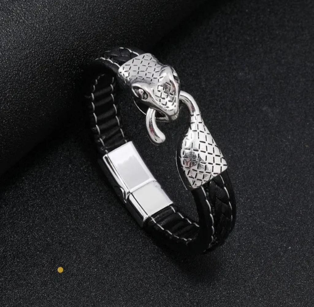Exclusieve leren armband, Ophalen of Verzenden, Nieuw, Zwart, Leer
