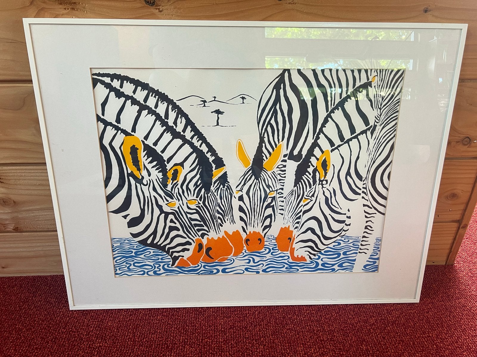 Unieke Zebraschilderij - Afrikaanse Savanne Kunst, Antiek en Kunst, Kunst | Schilderijen | Klassiek, Realistisch, Dieren, Print