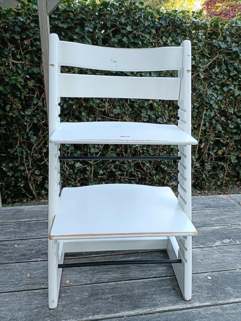 Stokke Tripp Trap wit, Ophalen, Gebruikt, Meegroeistoel, Aanschuifbaar