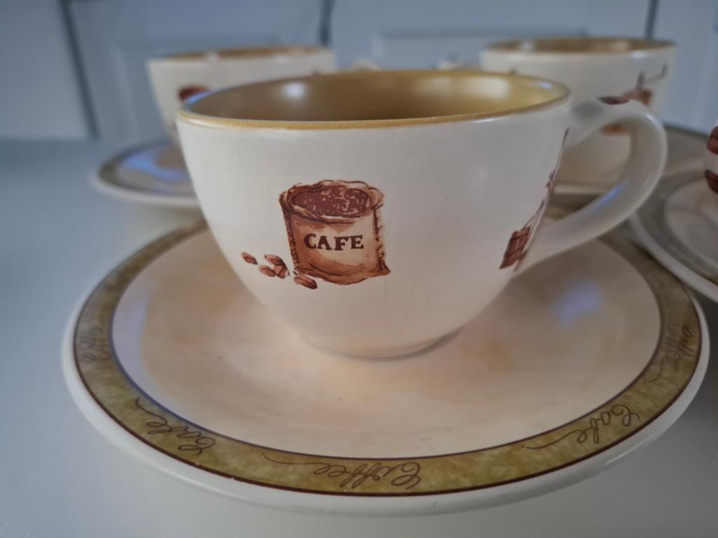 Royal Orchid Cafe kopjes en schotels - 4 stuks, Ophalen of Verzenden