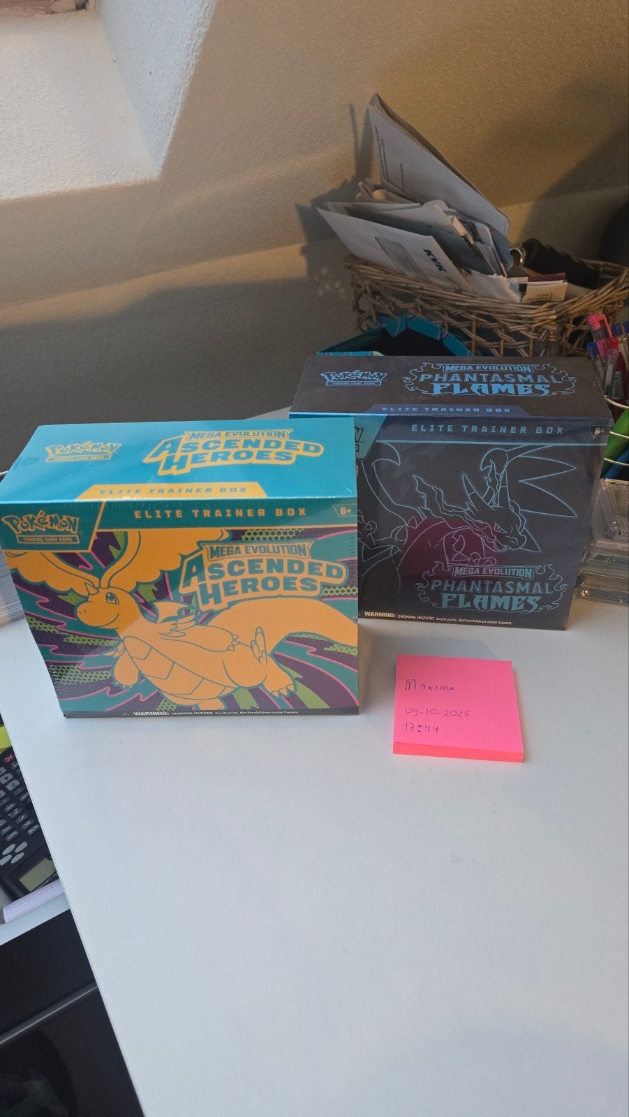 2 Pokémon ETBS Ascended Heroes en Phantasmal Flames, Hobby en Vrije tijd, Ophalen of Verzenden