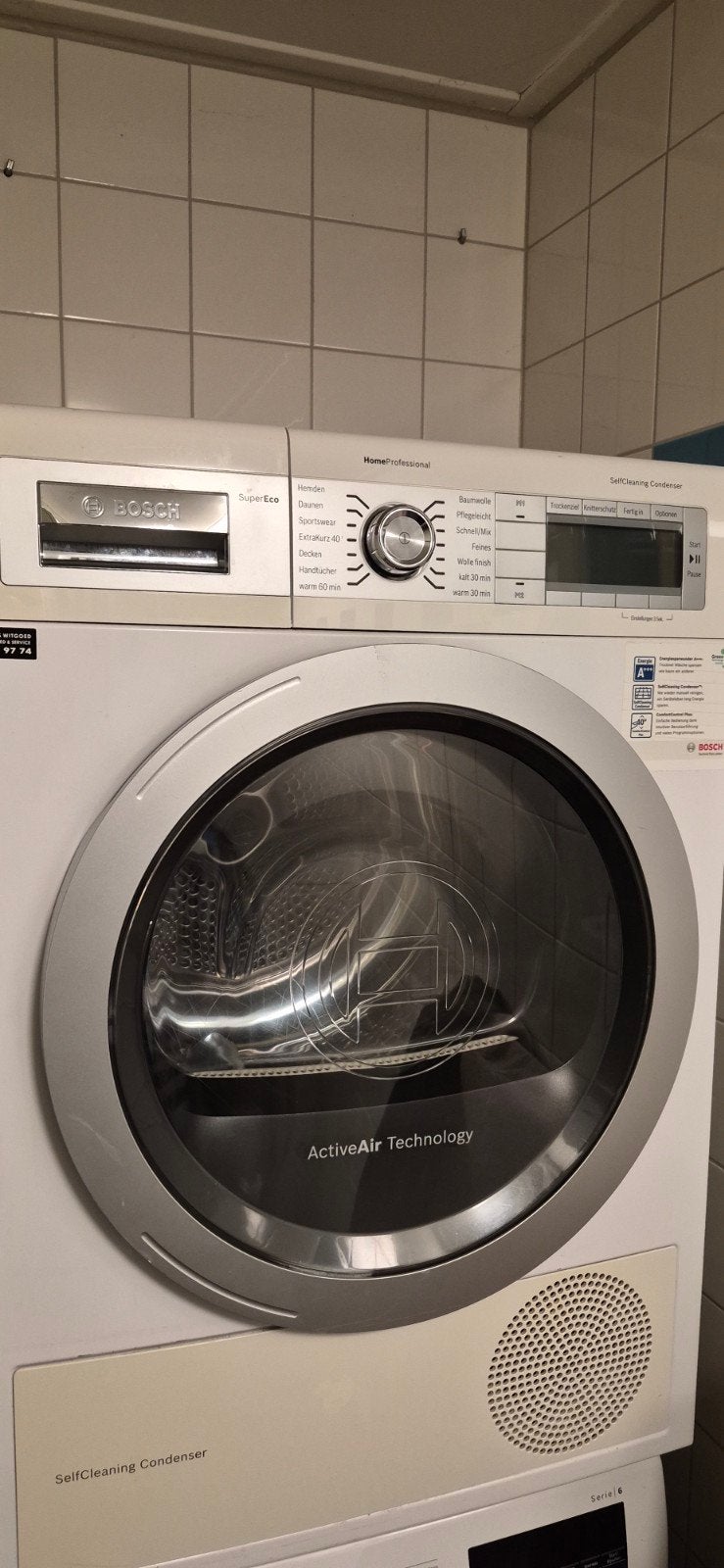 Bosch HomeProfessional wasdroger, Ophalen, Wolprogramma, Gebruikt, 8 tot 10 kg