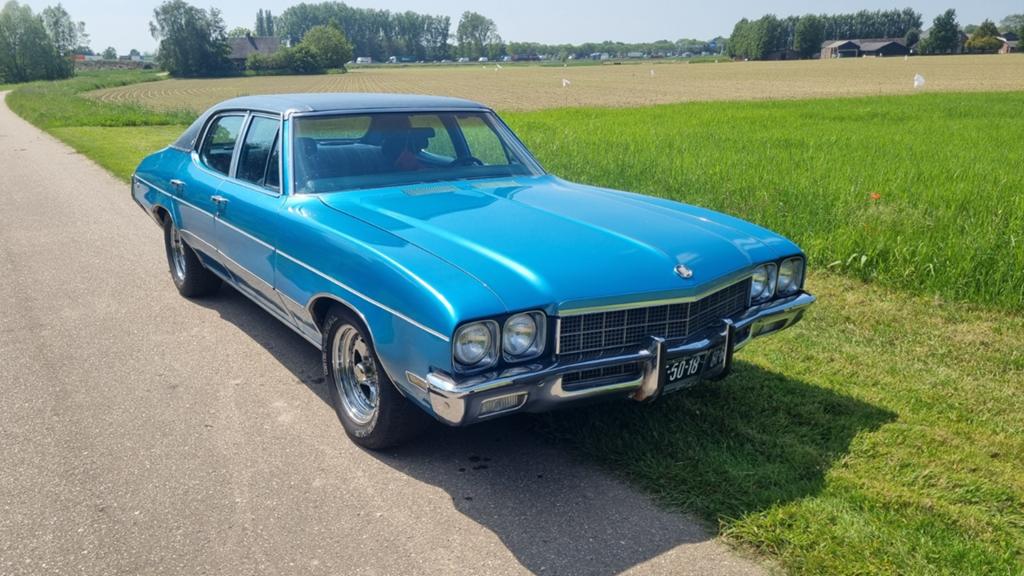 Buick Skylark 4 deurs 5.7 1972 LPG Nette staat, Auto's, Buick, Particulier, Skylark, LPG, Sedan, Automaat, Geïmporteerd, Blauw