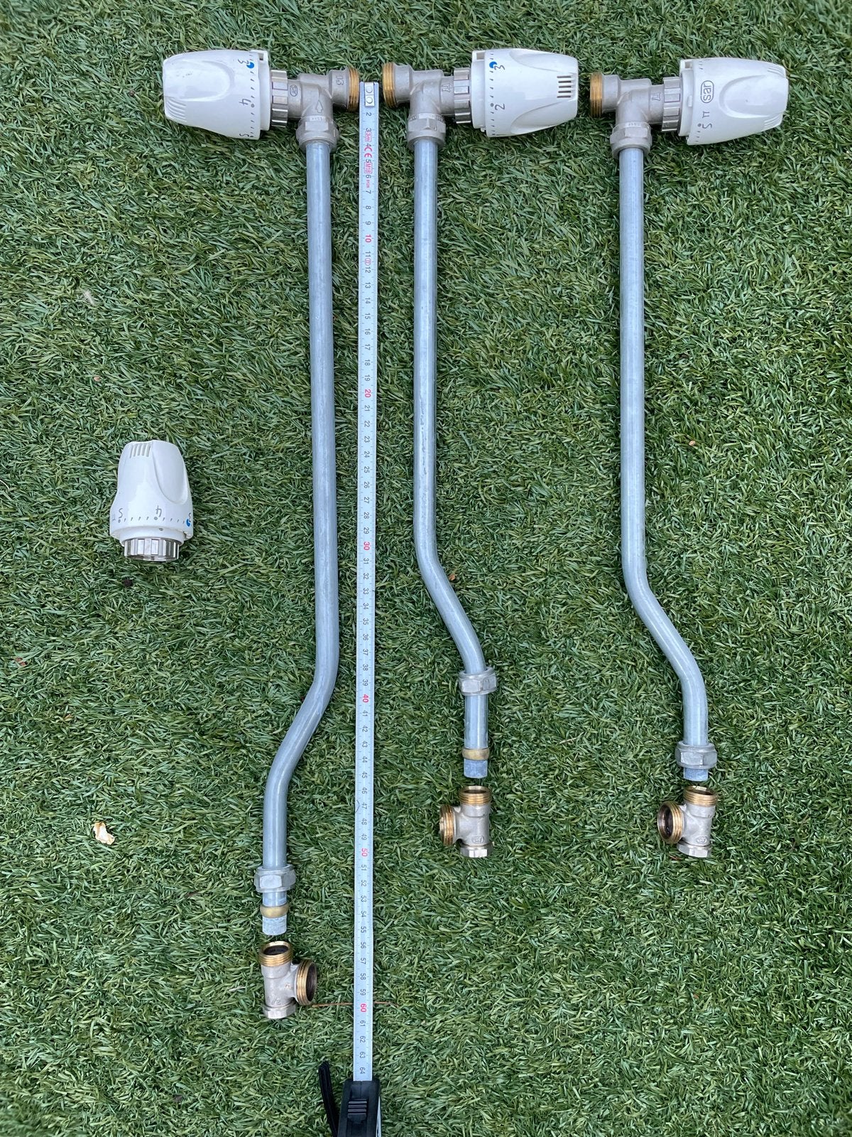 Radiator aansluitset met thermostaatkranen, 30 tot 80 cm, Gebruikt, Radiator, Ophalen of Verzenden