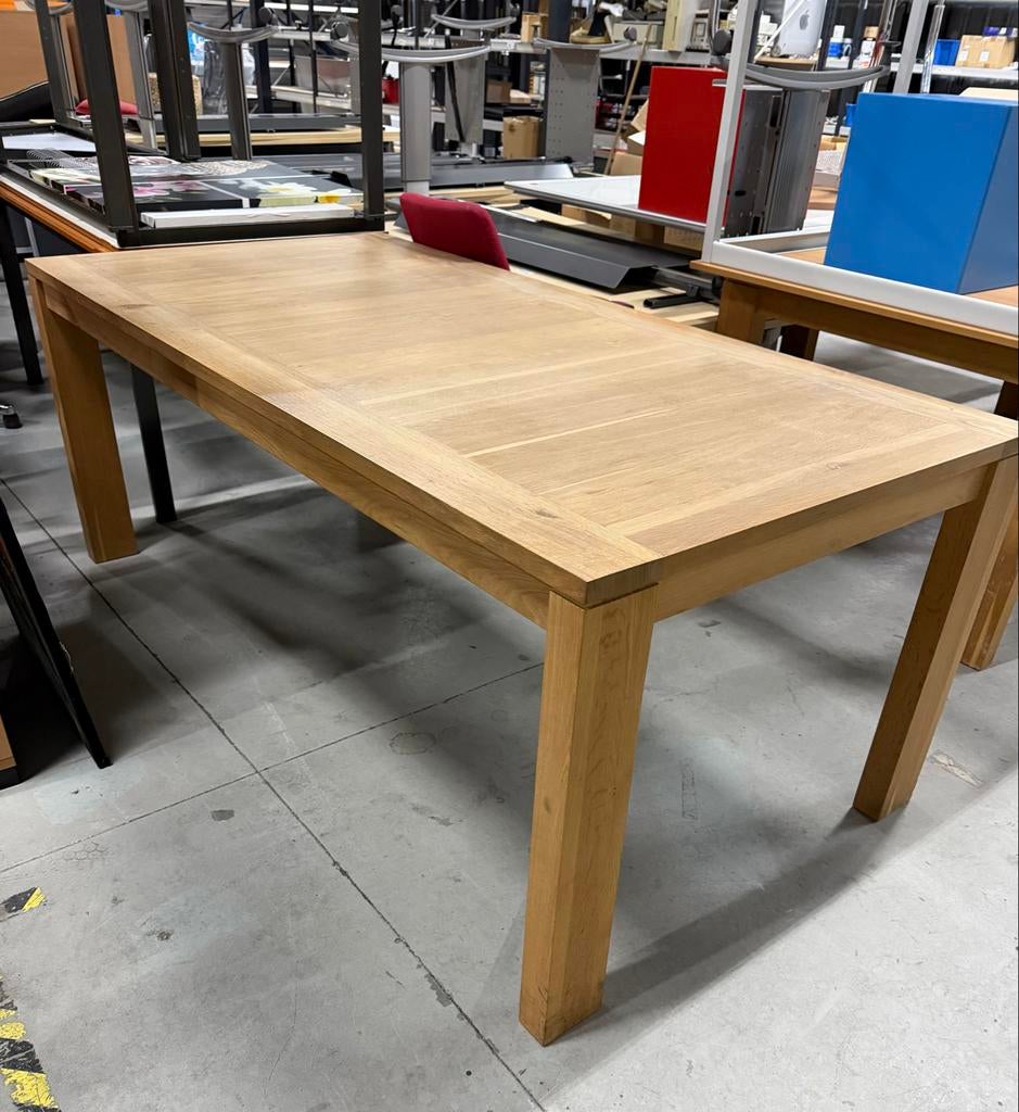 Eikenhouten tafels - B200xD100xH78 cm, Ophalen, Gebruikt, 100 tot 150 cm, Eikenhout