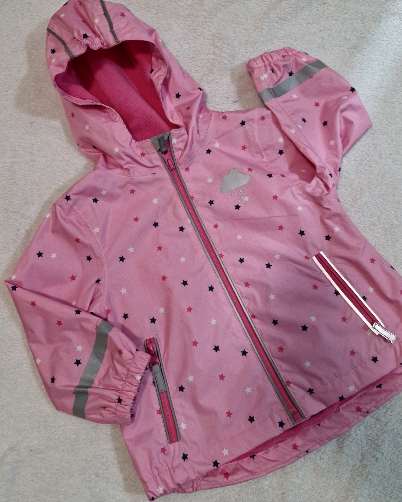 Roze Topomini jasje met sterren en fleece voering, Meisje, Topomini, Ophalen of Verzenden, Zo goed als nieuw