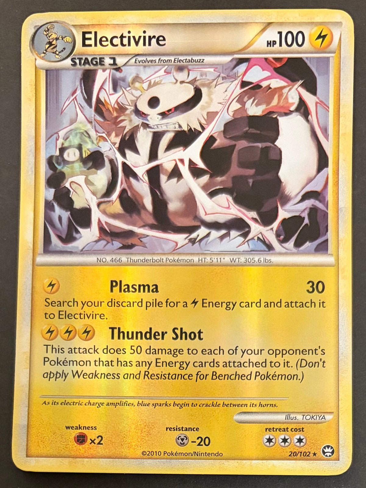 Electivire 20/102 Reverse Holo Rare, Ophalen of Verzenden, Nieuw, Losse kaart, Foil