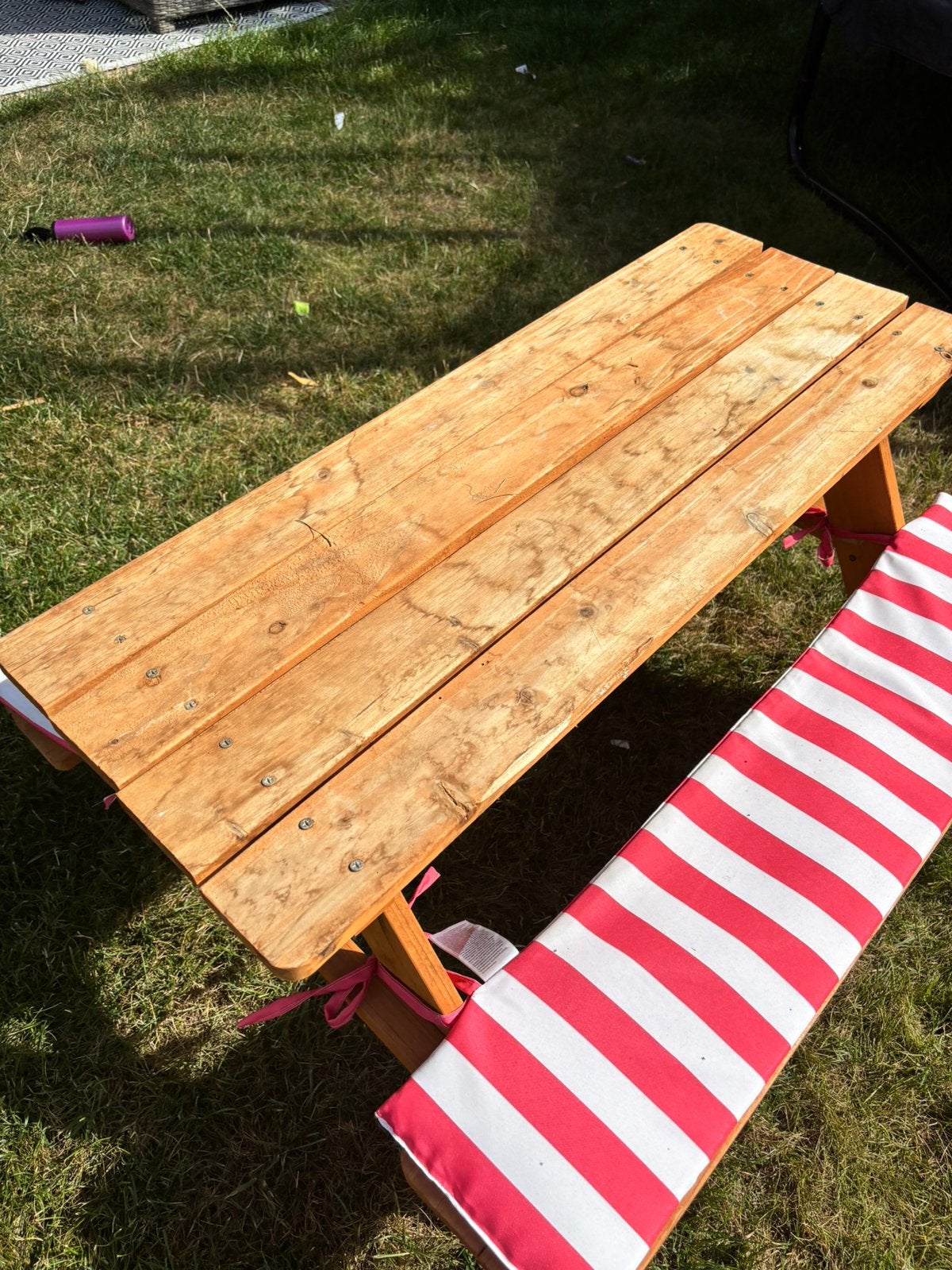 Kinder picknicktafel, Tuin en Terras, Ophalen, Gebruikt, Rechthoekig, Hout