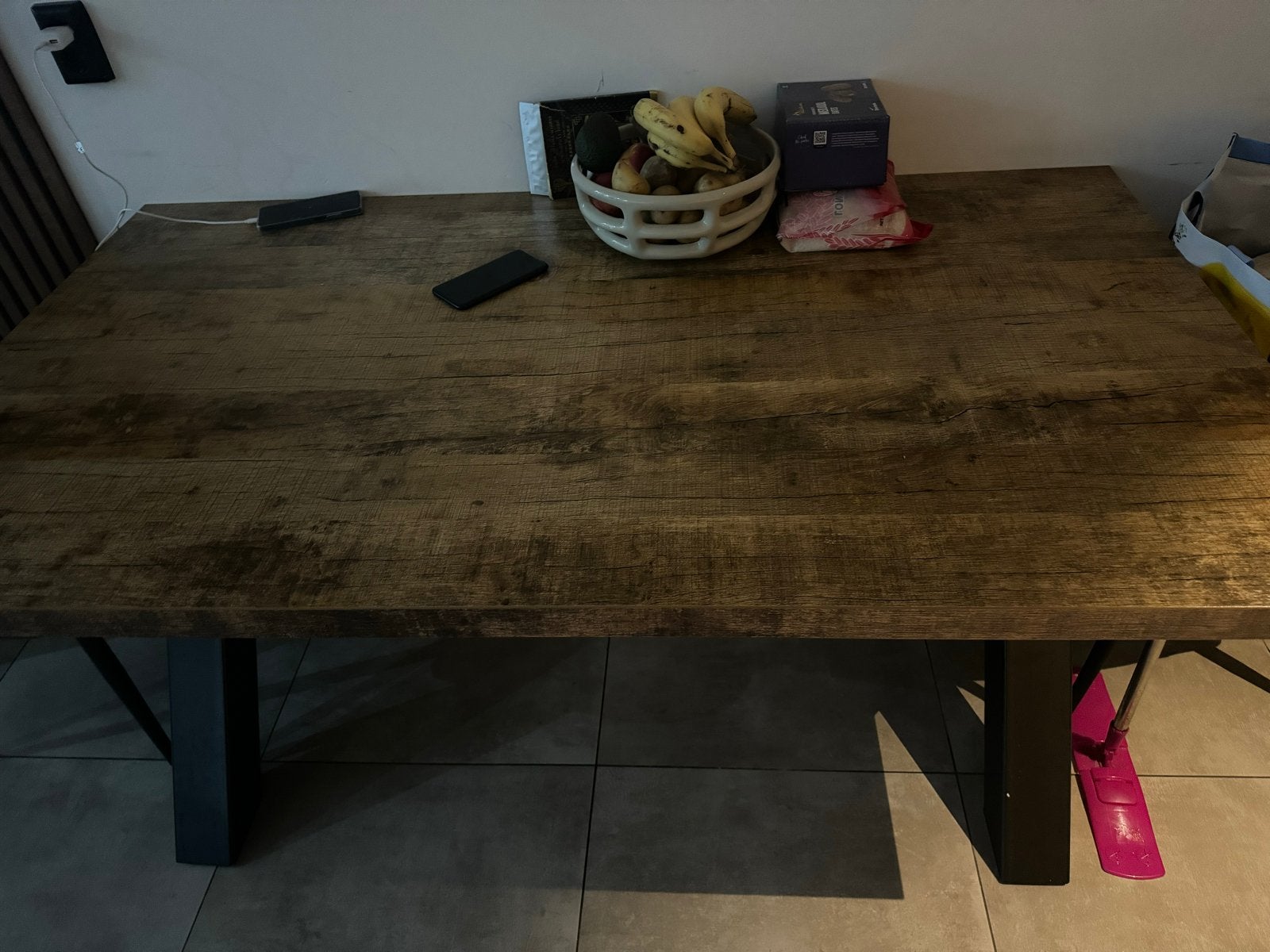 Stevige eettafel 160x90 cm, Gebruikt, 150 tot 200 cm, Vier personen, Rechthoekig