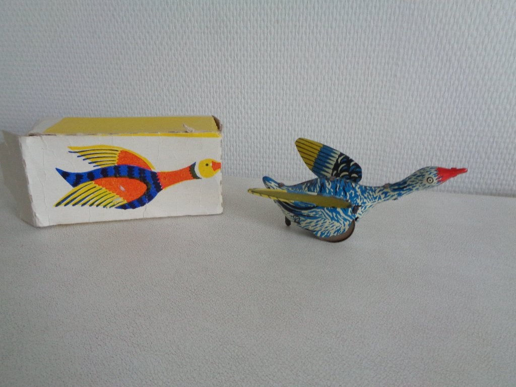 Blikken vogeltje.  Nieuw in doos.  Met sleuteltje., Antiek en Kunst, Ophalen of Verzenden