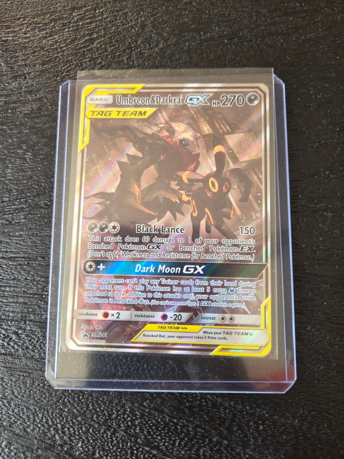 Pokémon Kaart: Umbreon & Darkrai GX TAG TEAM, Ophalen of Verzenden, Zo goed als nieuw, Losse kaart