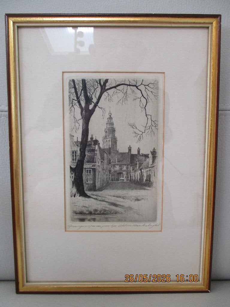 Groningen - Gardepoort - Maarten Langbroek (1978), Stadsgezicht, Ophalen of Verzenden, 10 cm, 1950 - 1999