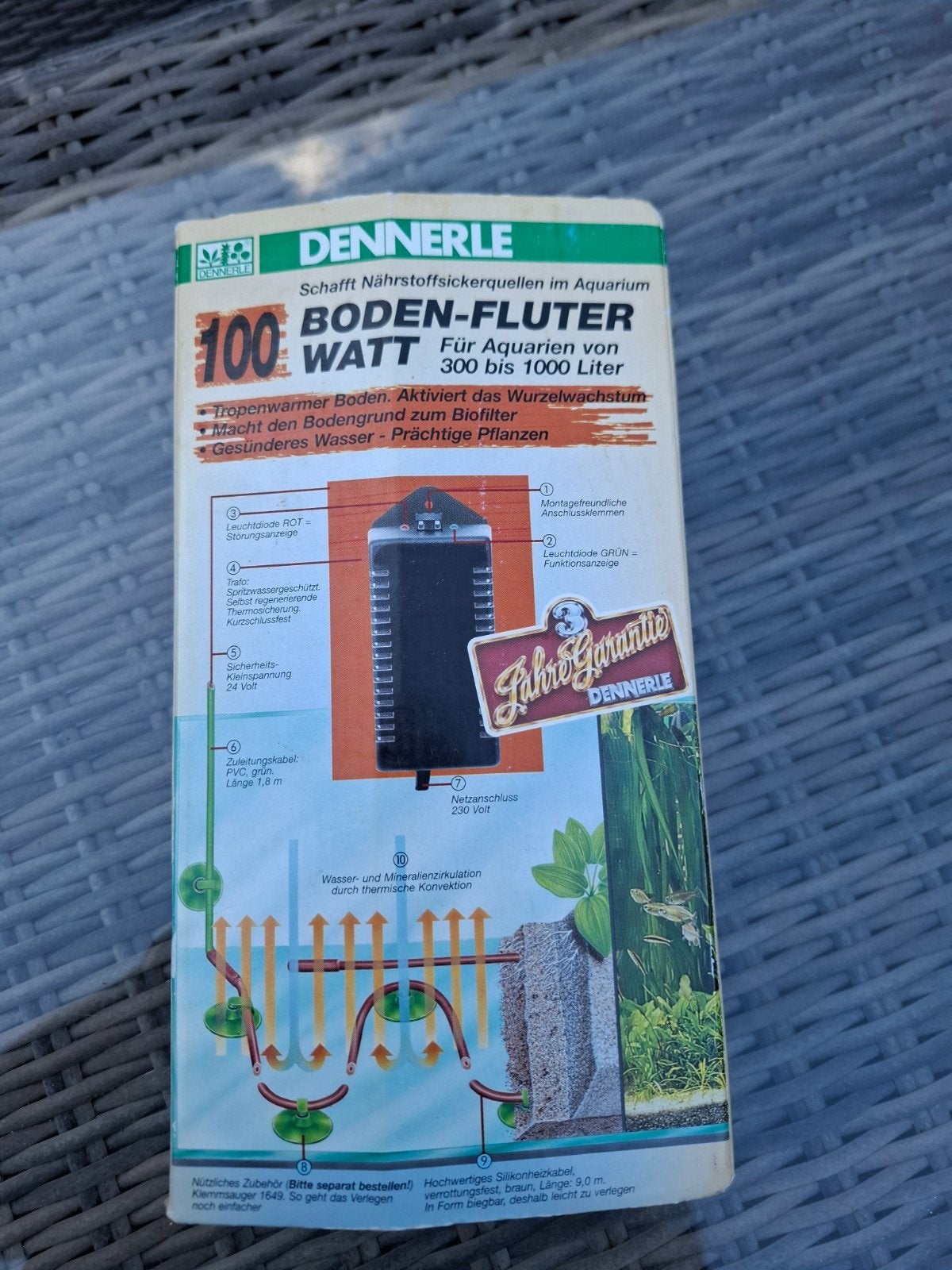 Dennerle Boden-Fluter 100 Watt aquarium bodemverwarming, Dieren en Toebehoren, Ophalen of Verzenden, Nieuw, Verlichting of Verwarming