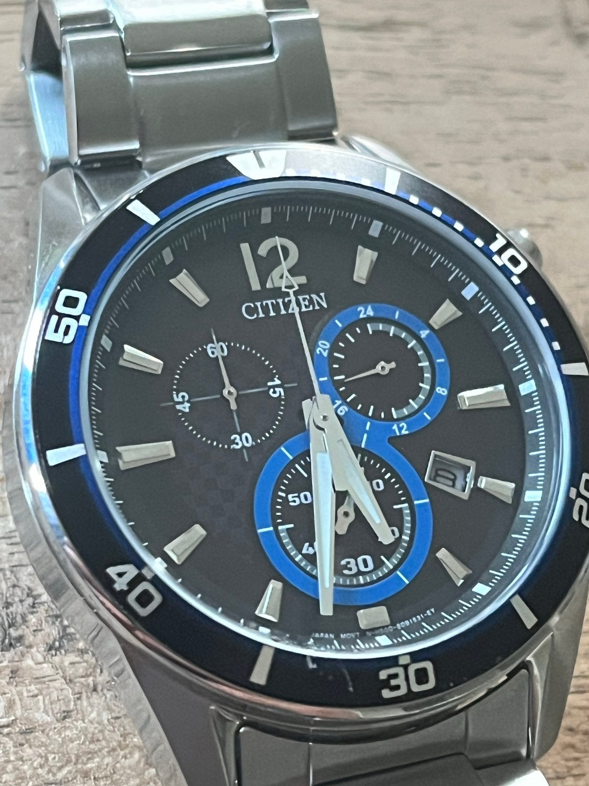 Citizen Eco-Drive Chronograaf Herenhorloge, Staal, Ophalen of Verzenden, Zo goed als nieuw, Polshorloge