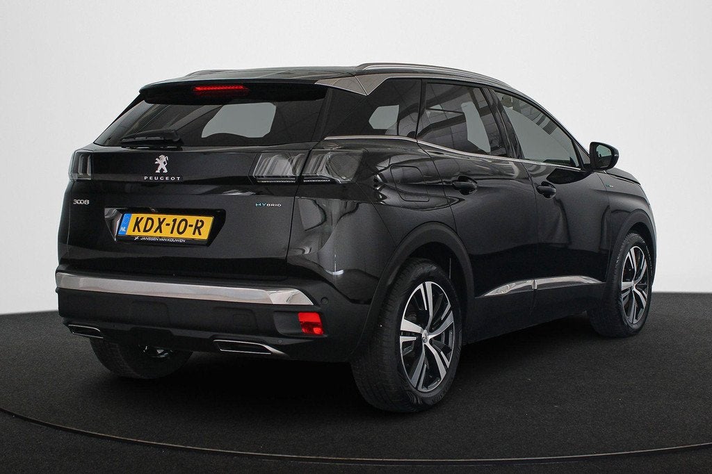 Peugeot 3008 1.6 HYbrid 225 GT Panoramadak Camera Navigatie, Auto's, Peugeot, Euro 6, Leder en Stof, Zwart, Plug-in hybride