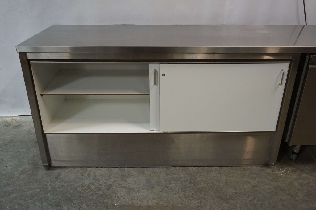 RVS koeling koelwerkbank met werkbank werktafel werkkast, Gebruikt, Niet ingevuld, Koelen en Vriezen, Niet ingevuld